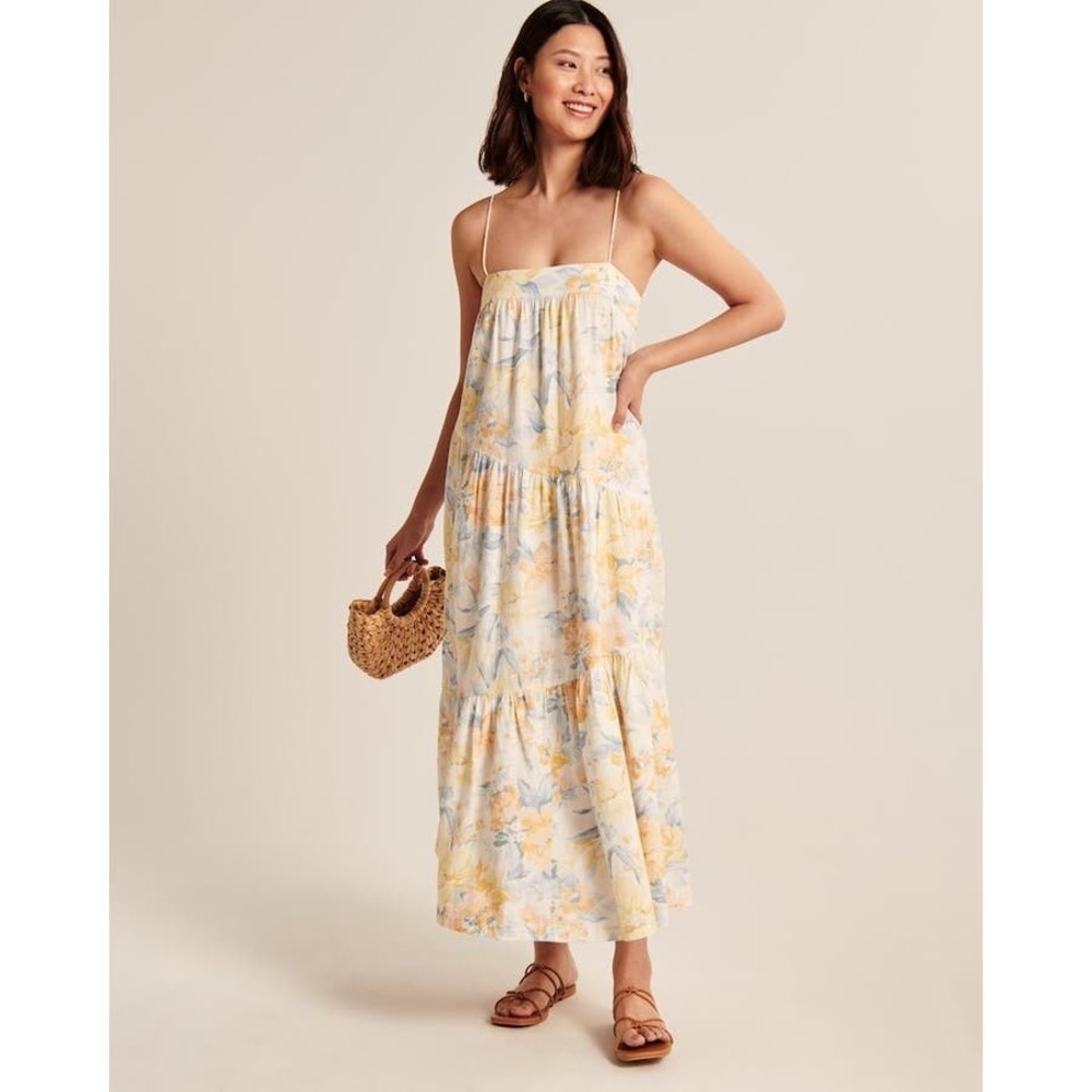 Abercrombie & Fitch Yellow Floral Maxi Dress